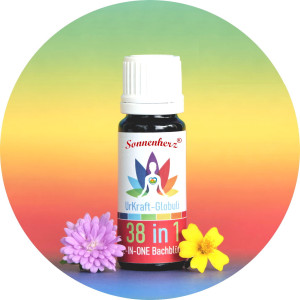 38 in 1 ALL-IN-ONE Bachblüten Multi Power-Globuli - EINS FÜR ALLES* Komplettmittel. 10g in Violettglasflasche