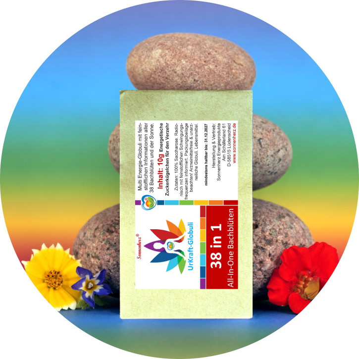 Nachfüllpack: 38 in 1 ALL-IN-ONE Bachblüten Universal-Alltagshilfe. Wertvolle Premium-UrKraft- Globuli für ALLE Bachblüten Anwendungsgebiete. Alles drin, was 38 Bachblüten auszeichnet.
