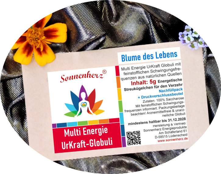 NACHFÜLLPACK: Energetische & feinstoffliche Spezial-Globuli BLUME DES LEBENS von Sonnenherz in Premium Qualität