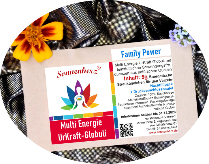 FAMILY POWER - Die neuen Premium-Globuli für die energetische Ausgeglichenheit der ganzen Familie: Eltern, Kinder & Haustiere. Im Nachfüllpack von Sonnenherz
